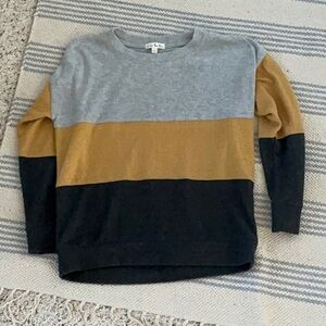 Colorblock Sweater - Gray, Mustard, Black